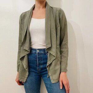 Sz S Max Jeans Olive Green Tencel Vetiver Utility Jacket
